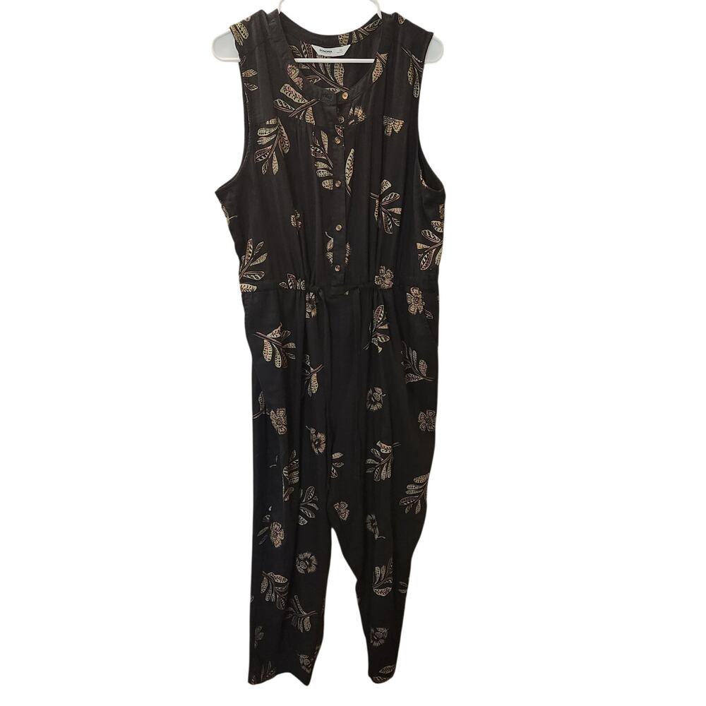 Sonoma Goods For Life Button-Down Tropical Botanical Sleeveless Jumpsuit - XXL